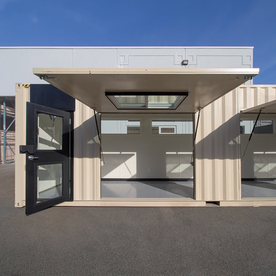 40&rsquo; Art Studio w/Flip up Doors - Container Consultants Australia