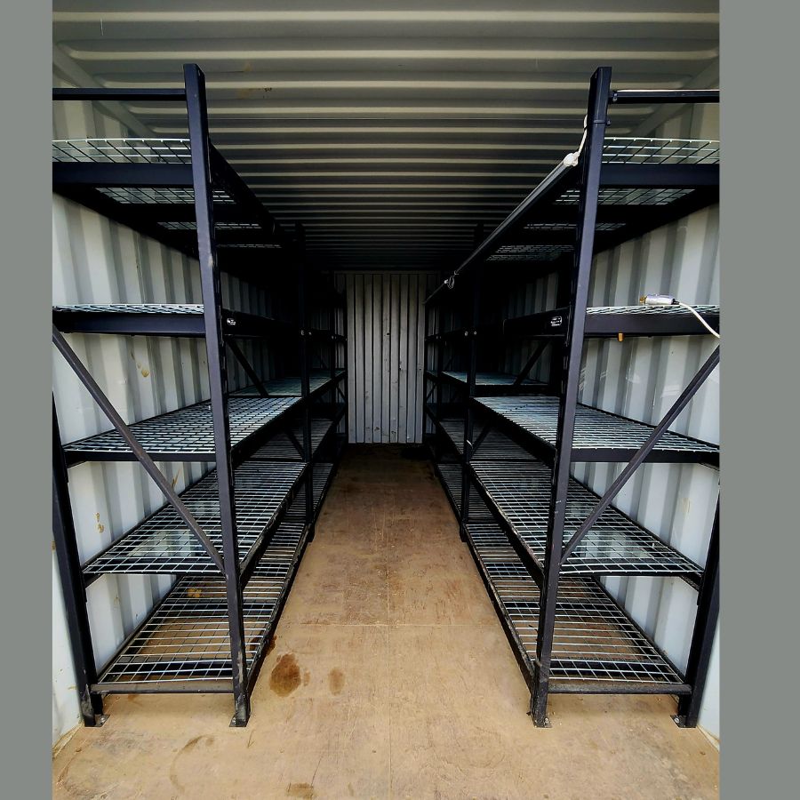 20&rsquo; New (1-Trip) Container w/ Shelving on BOTH sides - Container Consultants Australia